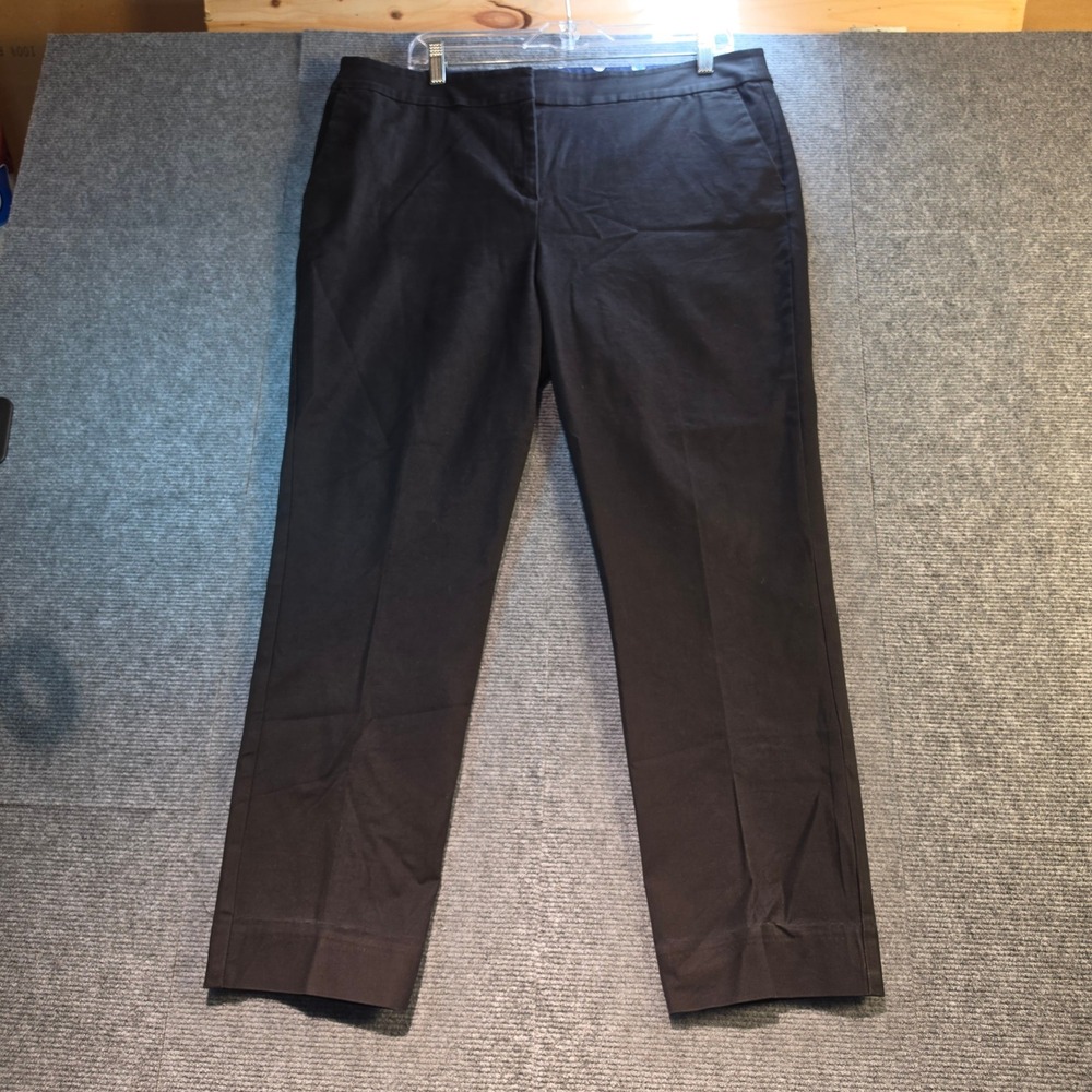 Boden Richmond Trousers Women Size 14R Black Good Slim Straight Workwear Pants